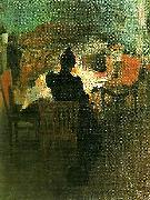 Carl Larsson ljusinterior fran dalarna- vid lampan Spain oil painting artist